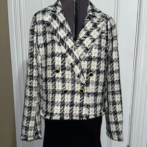 House Of Harlow Tweed Boucle Blazer Jacket  Gold COLOUR NWT
